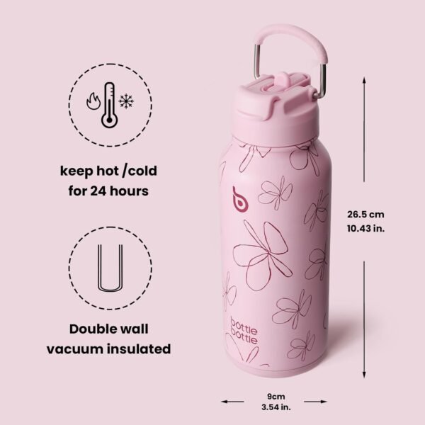 Isolierte Wasserflasche, 950ml (32oz) Edelstahl-Sportwasserflasche mit Strohhalm, Dual-Use-Deckel, Gym-Getränkeflaschen-Design mit Pillenbox - Image 12